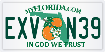 FL license plate EXVN39