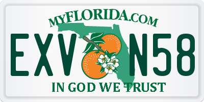 FL license plate EXVN58