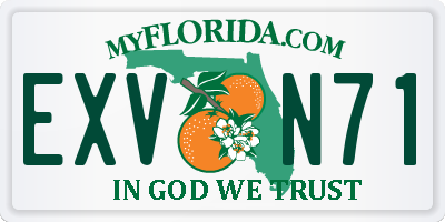 FL license plate EXVN71