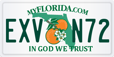FL license plate EXVN72