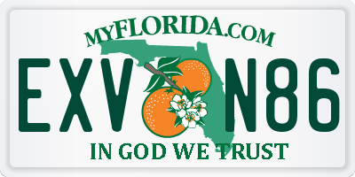 FL license plate EXVN86