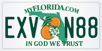 FL license plate EXVN88