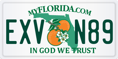 FL license plate EXVN89