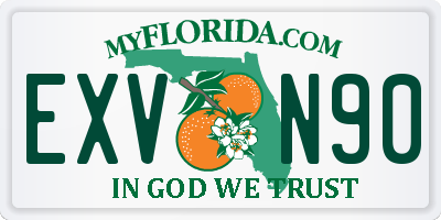 FL license plate EXVN90