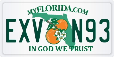 FL license plate EXVN93
