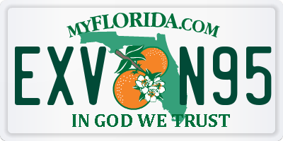 FL license plate EXVN95
