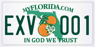 FL license plate EXVO01