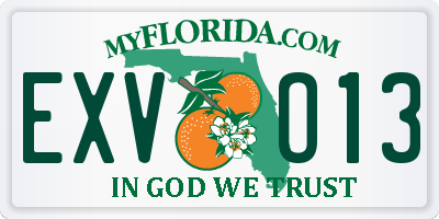 FL license plate EXVO13