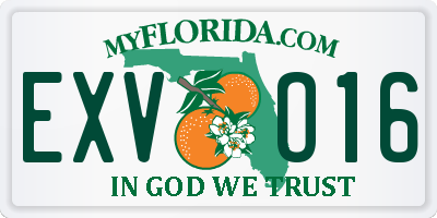 FL license plate EXVO16