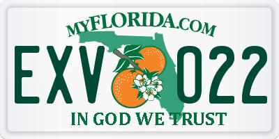 FL license plate EXVO22