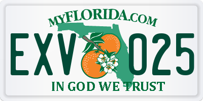 FL license plate EXVO25