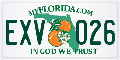 FL license plate EXVO26