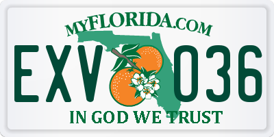 FL license plate EXVO36
