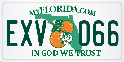 FL license plate EXVO66