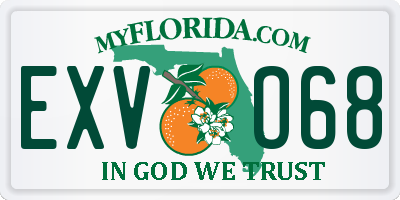 FL license plate EXVO68