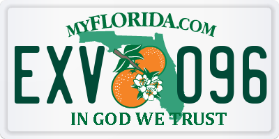 FL license plate EXVO96