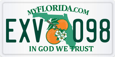 FL license plate EXVO98