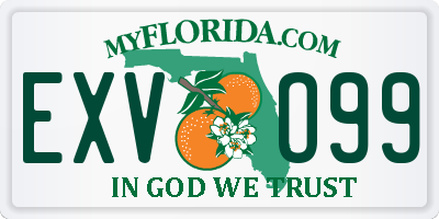 FL license plate EXVO99