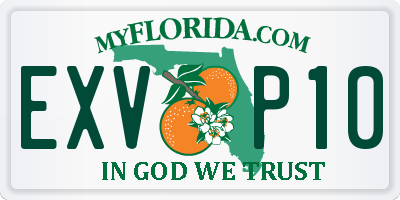 FL license plate EXVP10