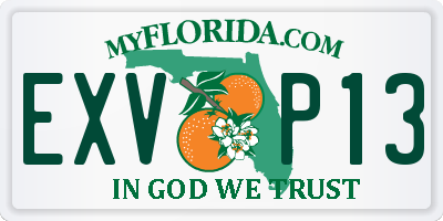 FL license plate EXVP13