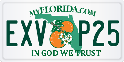 FL license plate EXVP25