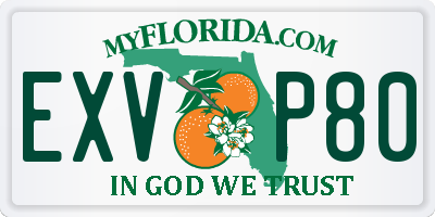 FL license plate EXVP80