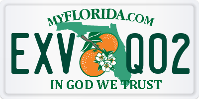 FL license plate EXVQ02