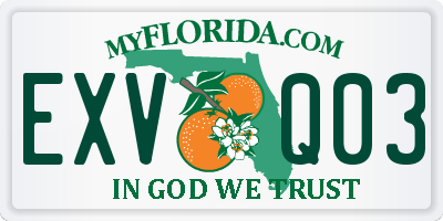 FL license plate EXVQ03