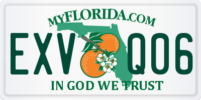 FL license plate EXVQ06