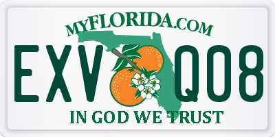 FL license plate EXVQ08