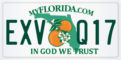 FL license plate EXVQ17