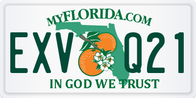 FL license plate EXVQ21