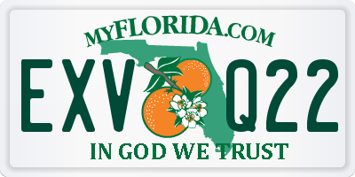 FL license plate EXVQ22
