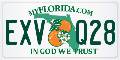 FL license plate EXVQ28