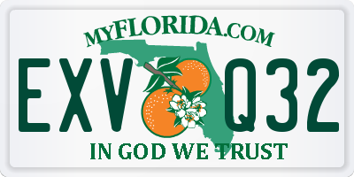 FL license plate EXVQ32