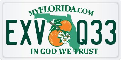 FL license plate EXVQ33