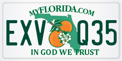 FL license plate EXVQ35