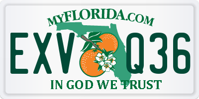FL license plate EXVQ36