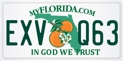 FL license plate EXVQ63