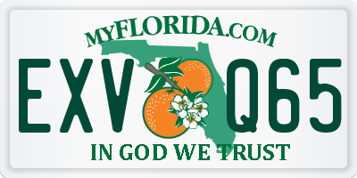 FL license plate EXVQ65