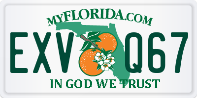 FL license plate EXVQ67