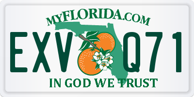 FL license plate EXVQ71
