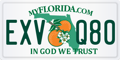 FL license plate EXVQ80