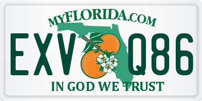 FL license plate EXVQ86