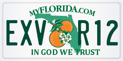 FL license plate EXVR12