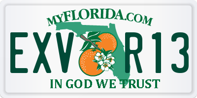 FL license plate EXVR13