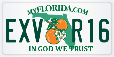 FL license plate EXVR16