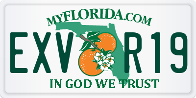 FL license plate EXVR19