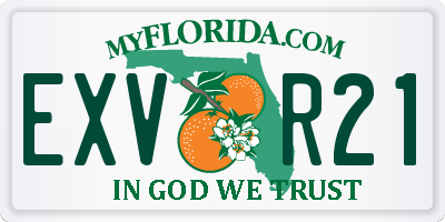 FL license plate EXVR21