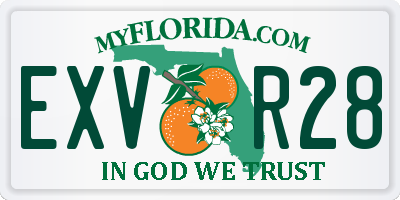 FL license plate EXVR28